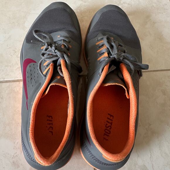 Women's Nike Running Shoes, Size 11, Gray Orange, 616684-003 - Picture 7 of 9
